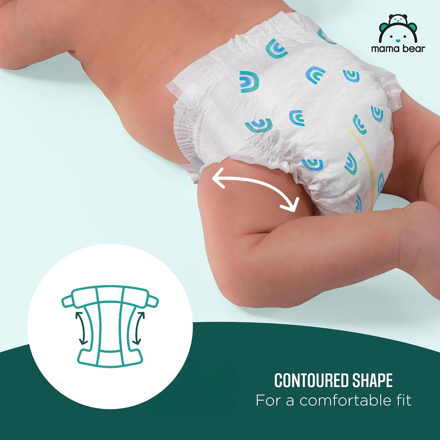 Amazon Brand - Mama Bear Gentle Touch Baby Diapers, Size 3, 168 Count (4 packs of 42), Leakproof, Keeps Baby Dry, Skin Safe, Formulated without Fragrance with Wetness Indicator