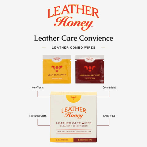 Leather Honey Leather Wipe Kit – Non-Toxic Cleaner & Conditioner