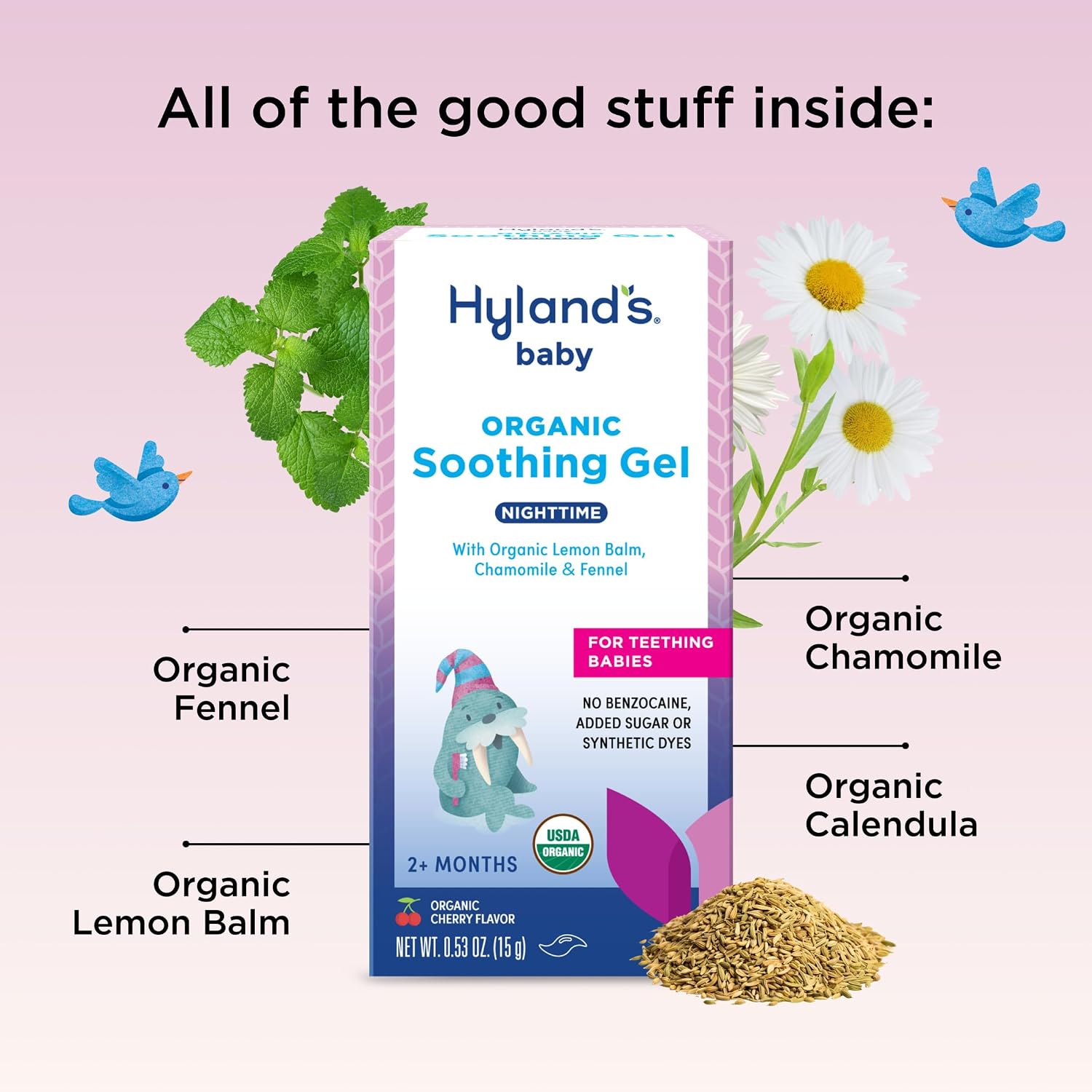 Hyland's Baby Soothing Gel for Teething Babies, Organic, Daytime 0.53oz