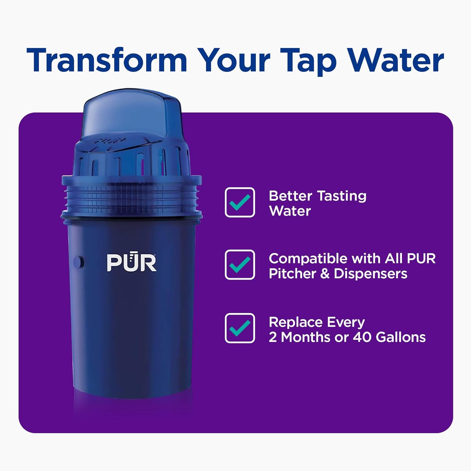PUR Water Pitcher & Dispenser Replacement Filter 4-Pack