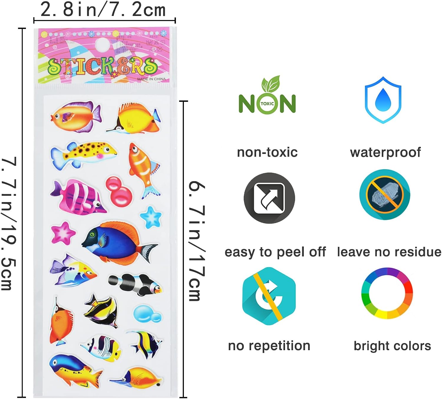 24 Sheets(500+) 3D Puffy Stickers for Toddlers Kids Boys Girls