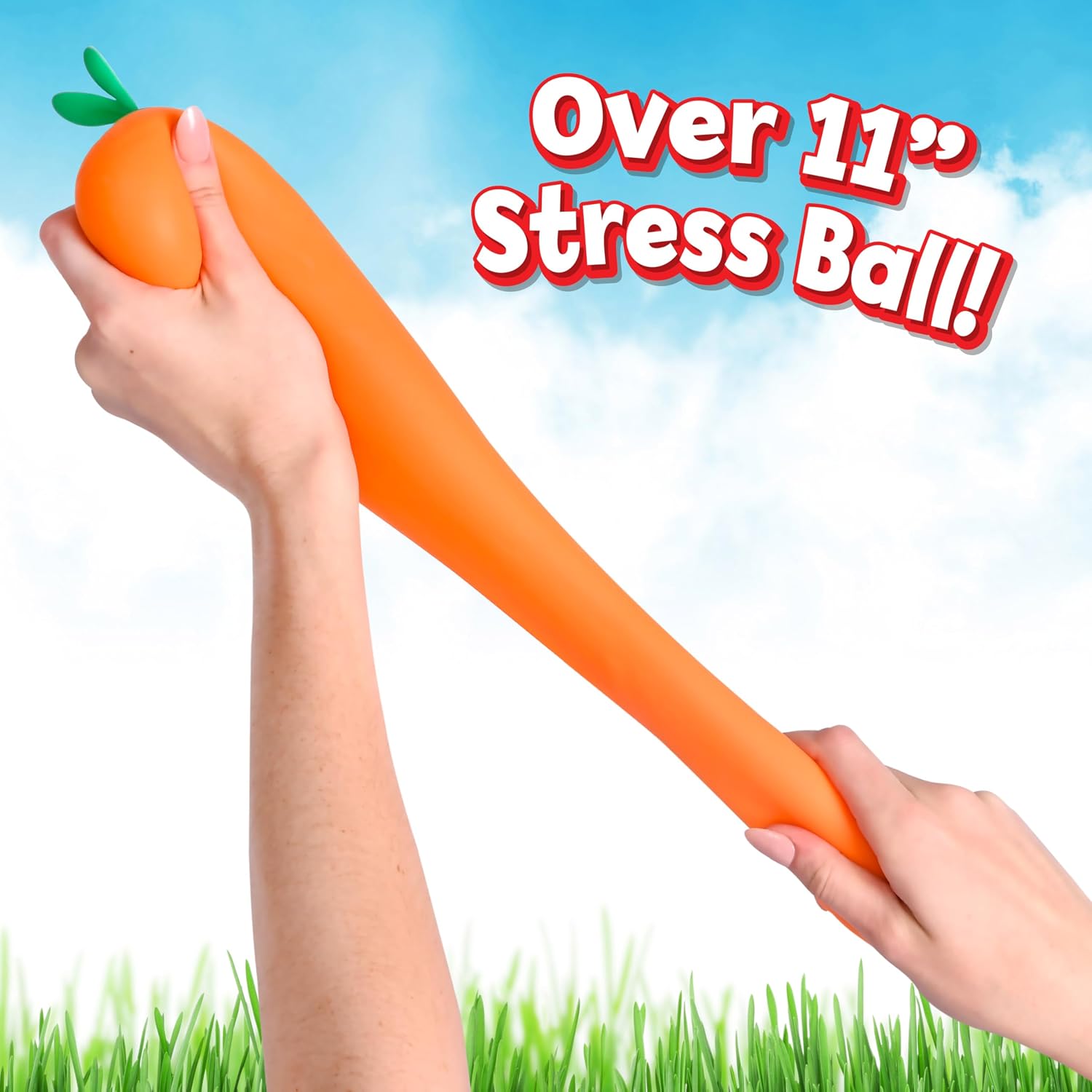 Toymendous Squishy Carrot – Jumbo 11.5 Inch Squishy Vegetable | Giant Stress Relief Toy | Fidget Sensory Food Fun for Kids, Teens & Adults
