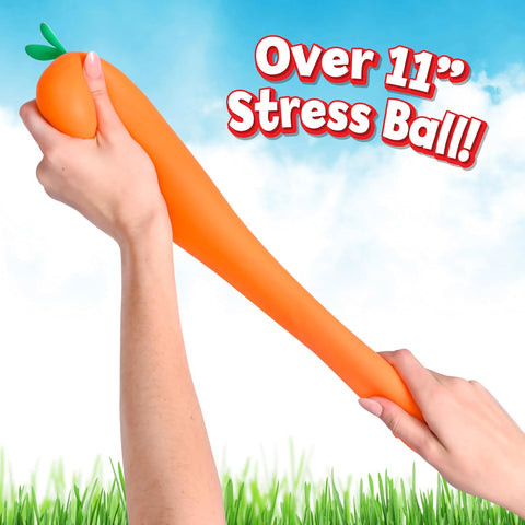 Toymendous Squishy Carrot – Jumbo 11.5 Inch Squishy Vegetable | Giant Stress Relief Toy | Fidget Sensory Food Fun for Kids, Teens & Adults