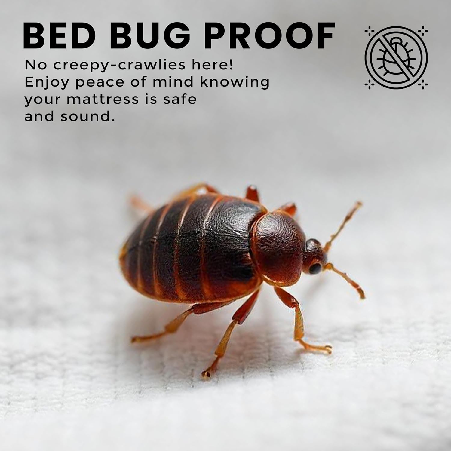 Waterproof Zippered Mattress Protector Full Size, 12" Deep Pocket