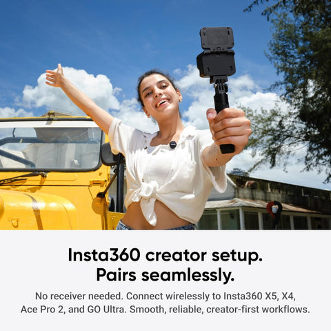 Insta360 Mic Air Transmitter, 7.9g Ultralight, Wireless Microphone, Noise Cancelling, Vlog, Streaming, Compatible Luna Ultra/X5/X4/X4 Air/Ace Pro 2/GO Ultra