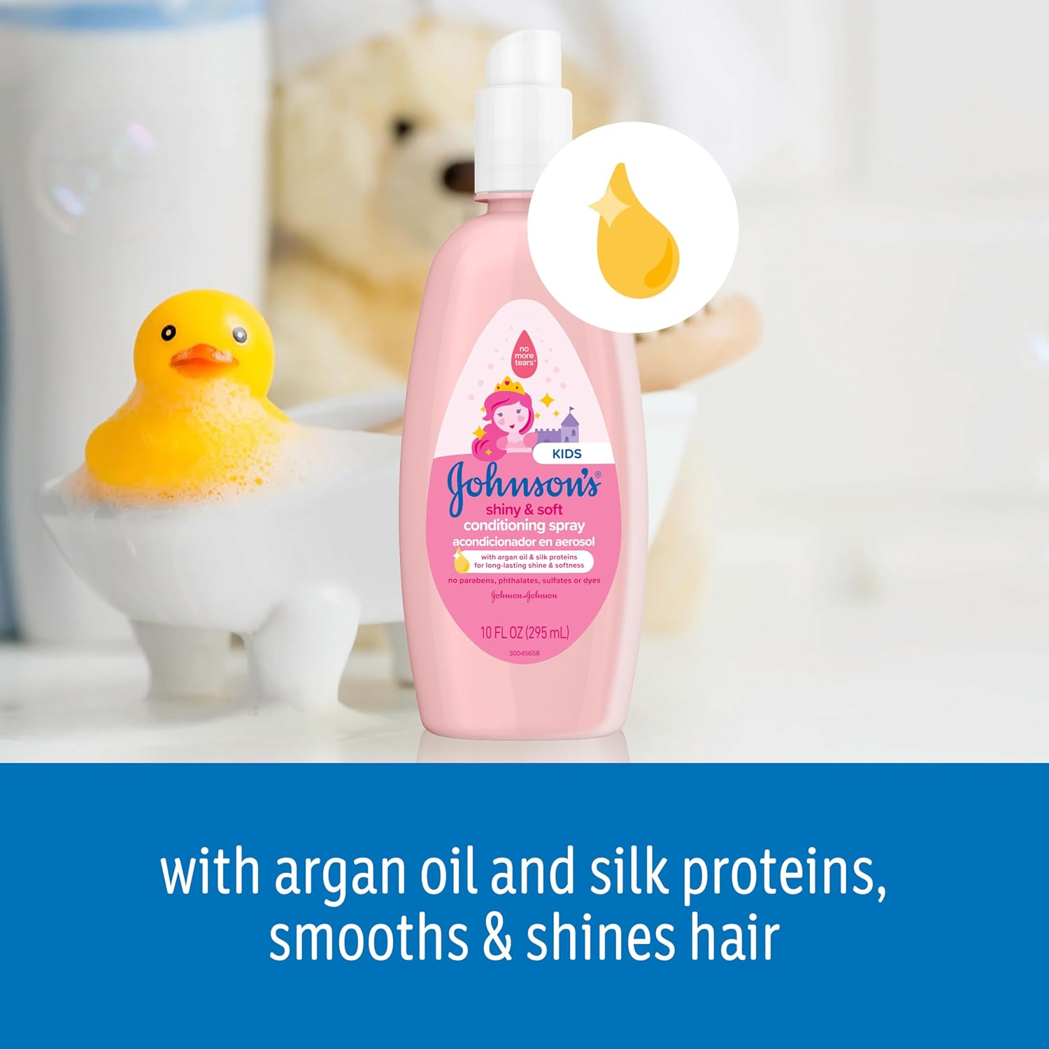 Johnson's Kids Shiny & Soft Hair Conditioning Spray, 10 fl oz