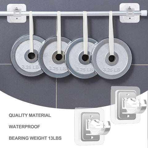 8PCS Self Adhesive No Drill Adjustable Curtain Rod Holder Hooks Brackets