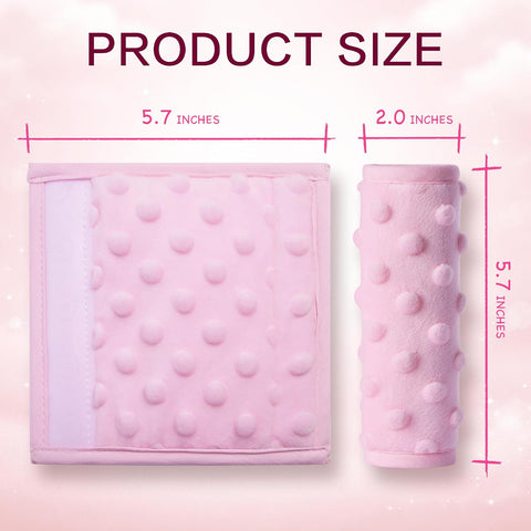 Pro Goleem Car Seat Strap Covers for Babies Girl Soft Car Seat Strap Shoulder Pads for All Car Seats, Stroller, Pushcar, Pink