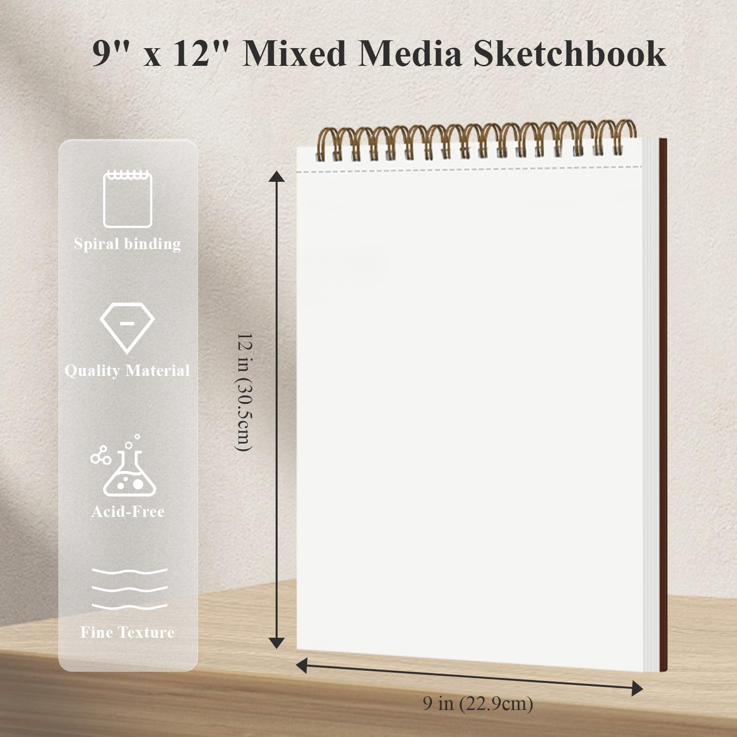 MOFUNY Mixed Media Sketchbook 9x12, Drawing Paper Pad 60 Sheets_98lb/160gsm