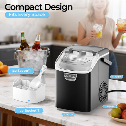 Nugget Ice Maker, Sonic-Style Ice, 35 lb per Day, 0.7kg Basket