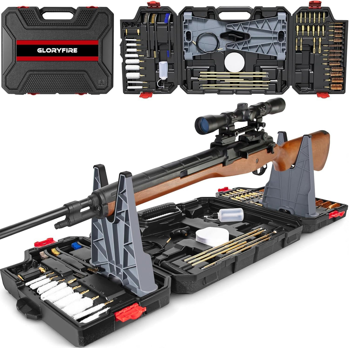 GLORYFIRE Elite Universal Gun Cleaning Kit, Cleaning Stand for All Caliber