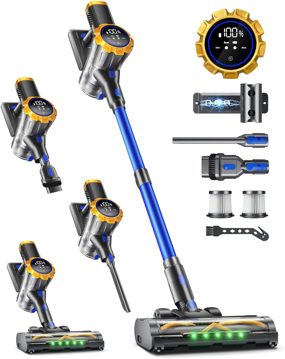 Cordless Vacuum Cleaner for Home 55Mins/45kPa/550W,Rechargeable