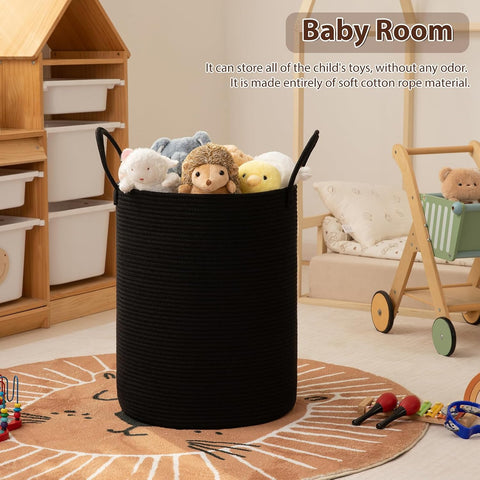 OIAHOMY 80L Nursery Hamper Laundry Basket Laundry Hamper Black
