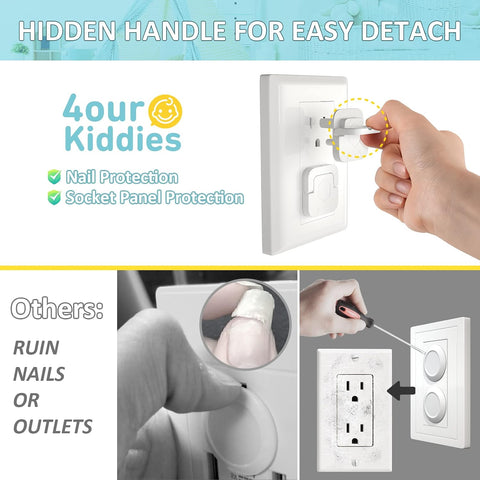 4our Kiddies Baby-Proof Outlet Covers(60 Pack) - Child Safety Electric Plug Protectors to Prevent Power Shock