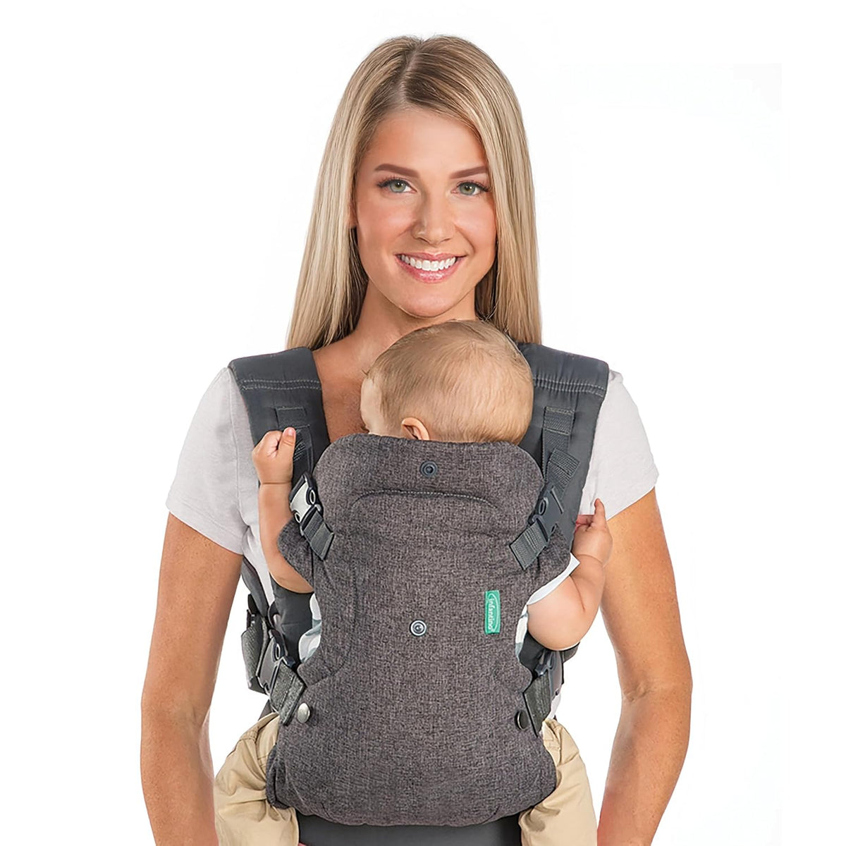 Infantino Flip 4-in-1 Baby Carrier Convertible Ergonomic, Gray
