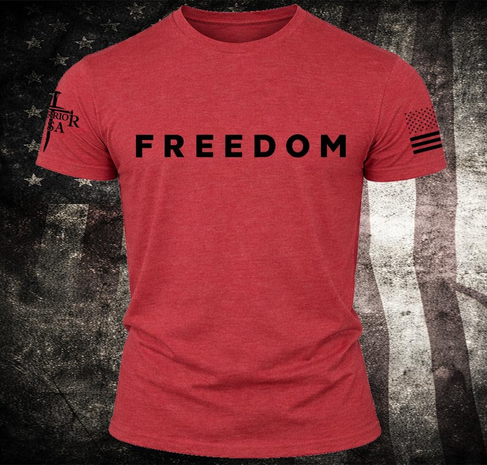 Charlie Kirk Freedom Memorial T-Shirt – White, American Flag, Screen Printed in The USA, Regular Fit