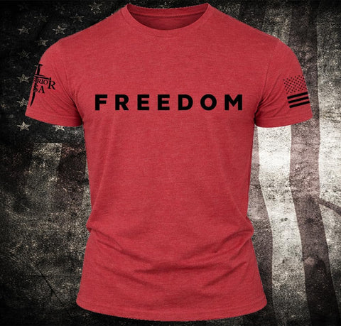 Charlie Kirk Freedom Memorial T-Shirt – White, American Flag, Screen Printed in The USA, Regular Fit
