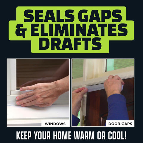 Alien Draft Seal Set of 49 Feet Anti-Draft Adhesive and Flexible Flap to Seal Gaps Around Doors and Windows As Seen On TV