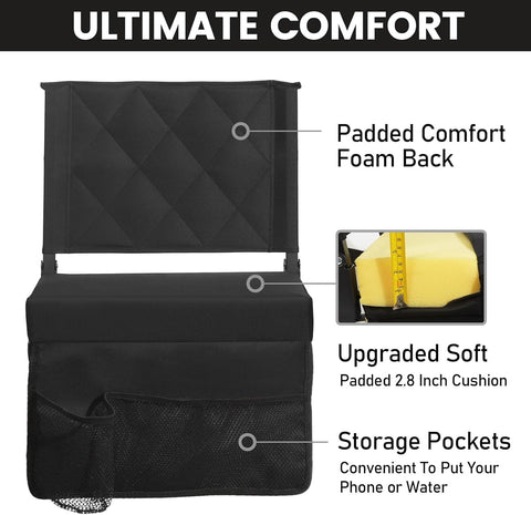 Sheenive Stadium Seats with Back Support, Padded Bleacher Seat Cushion