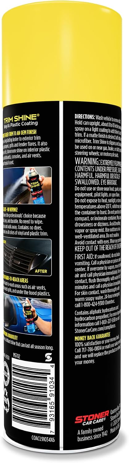 Stoner Car Care Trim Shine Black Trim Restorer, 12 oz, 91034