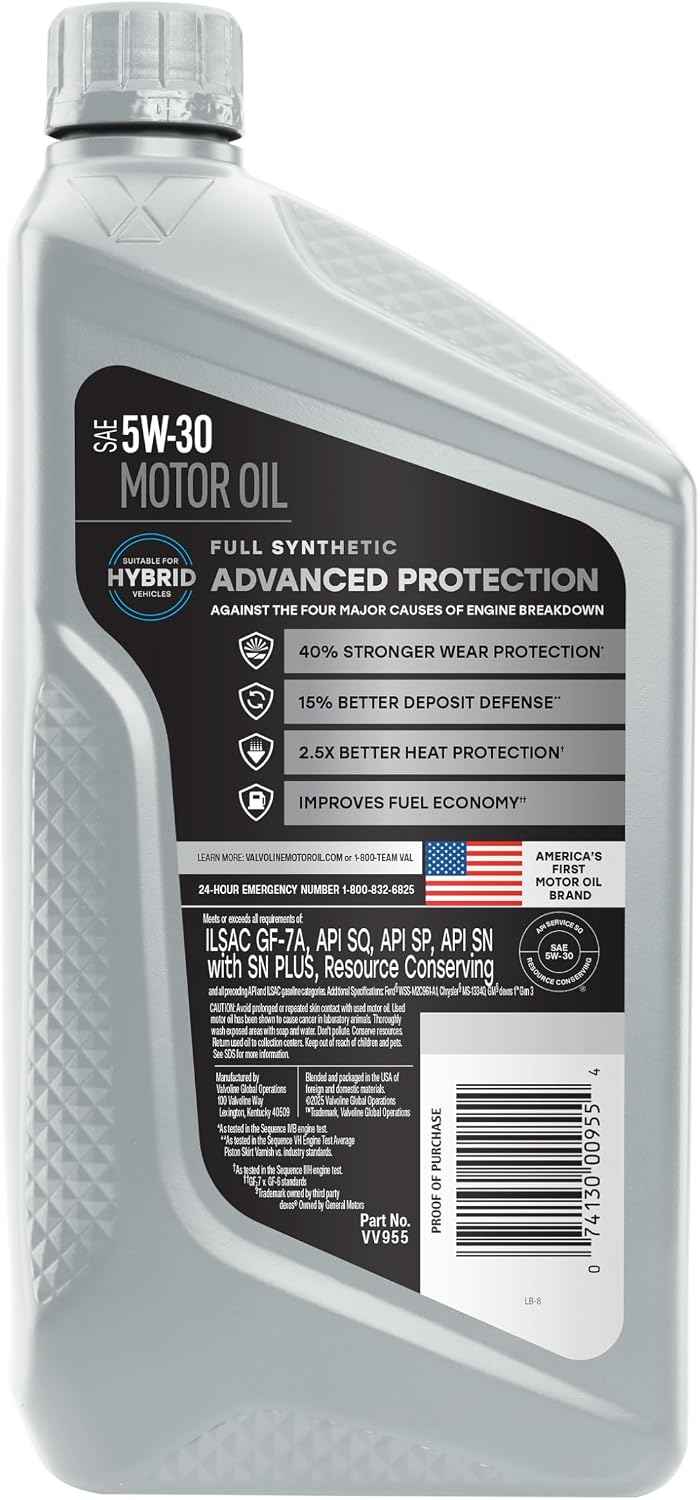 Valvoline Advanced Full Synthetic SAE 5W-30 Motor Oil 1 QT