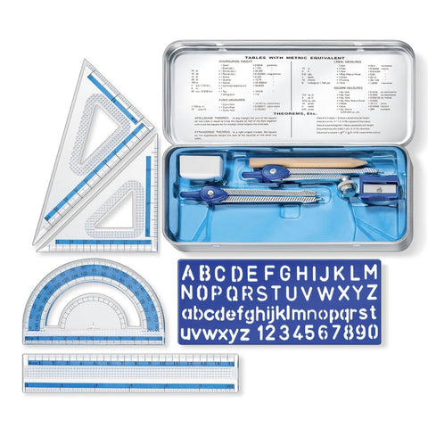 STAEDTLER 10-Piece Math Set with Metal Compass, 12 Pack