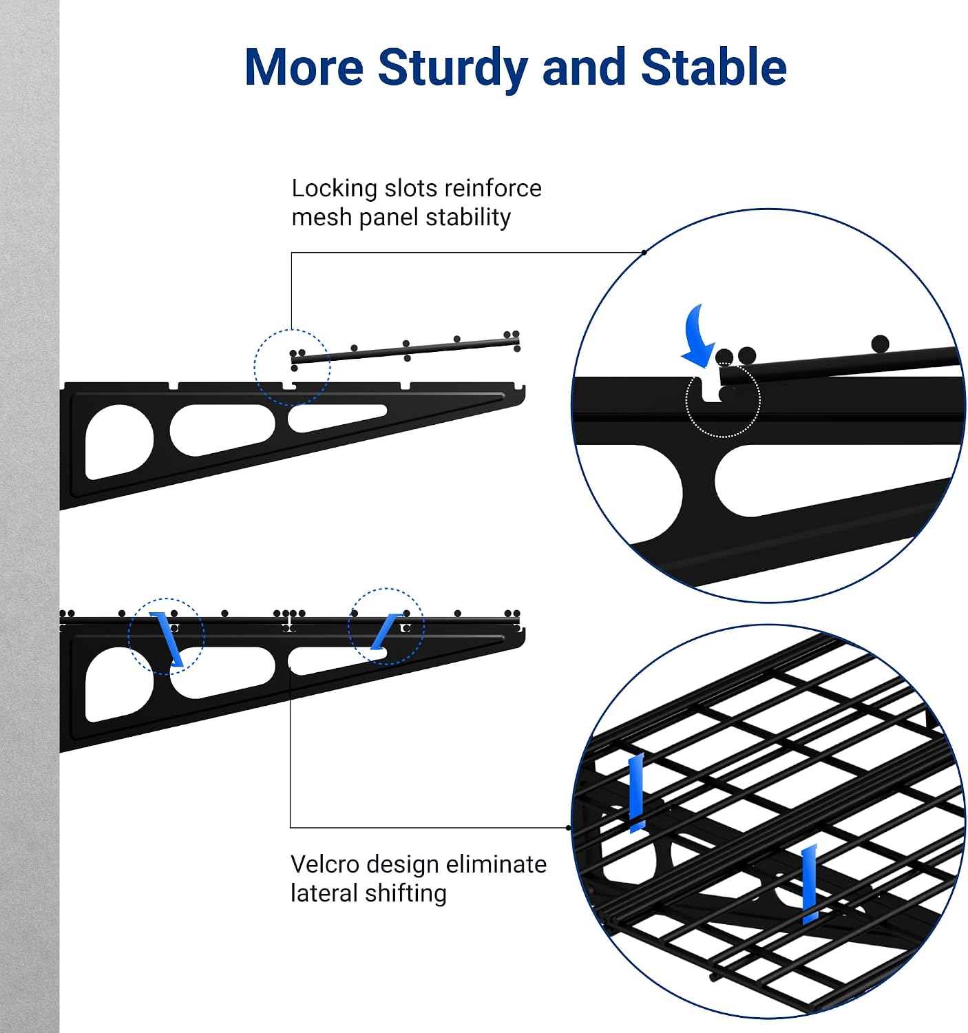 FLEXIMOUNTS 2-Pack 2x6ft Garage Shelving 24-inch-by-72-inch Heavy Duty Wall Mounted Shelves Garage Storage Rack Floating Shelves, 1400lbs Load Capacity, Black, Classic Series
