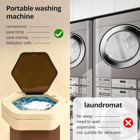 Welsteepse Portable Washing Machine, 16L Upgraded Mini Washer with Spin Basket Laundry Machine for Baby Clothes, Underwear, Socks; Ideal for Travel, Dorms, Camping (khaki)