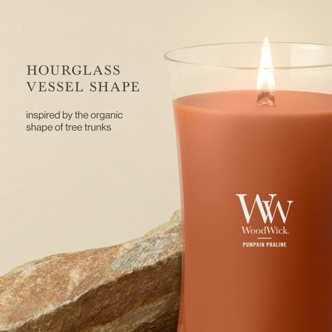 WoodWick Pumpkin Praline Scented Candle, Crackling Wick, 21.5oz