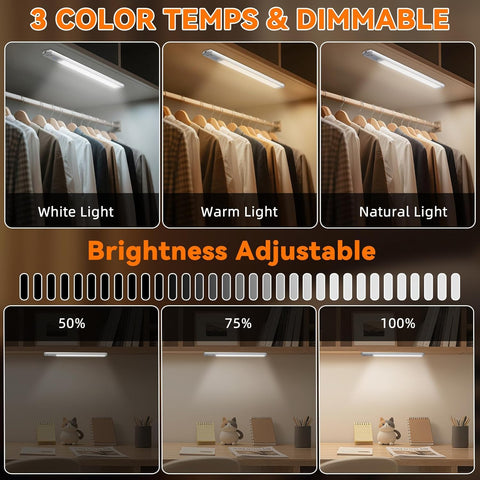 Under Cabinet Lighting Wireless, 10inch Motion Sensor Light Indoor, 3Pack