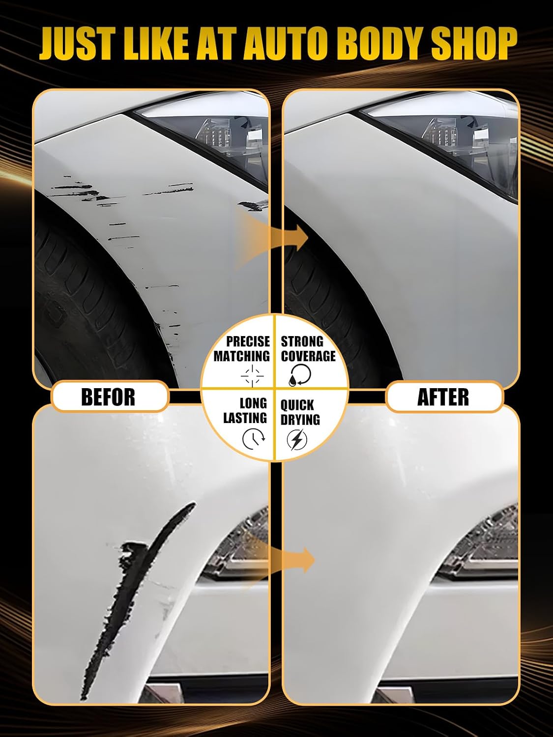 Blue Touch Up Paint for Cars, Auto Car Paint Touch Up Paint Pen for Deep Scratches, Car Scratch Repair Pen, Quick and Easy Solution to Repair Minor Automotive Scratches (Azure Shine Metallic)