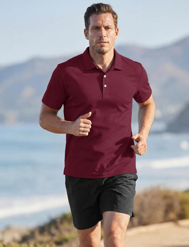 TACVASEN Mens Golf Shirt Dry Fit Mens Polo Shirts Short Sleeve Performance Golf Polos for Men with Collar Work Shirts