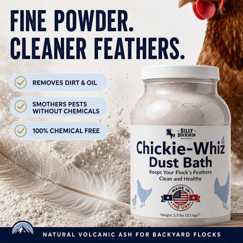 Billy Buckskin Chicken Dust Bath, All Natural Volcanic Ash, USA Made, 5.5lb