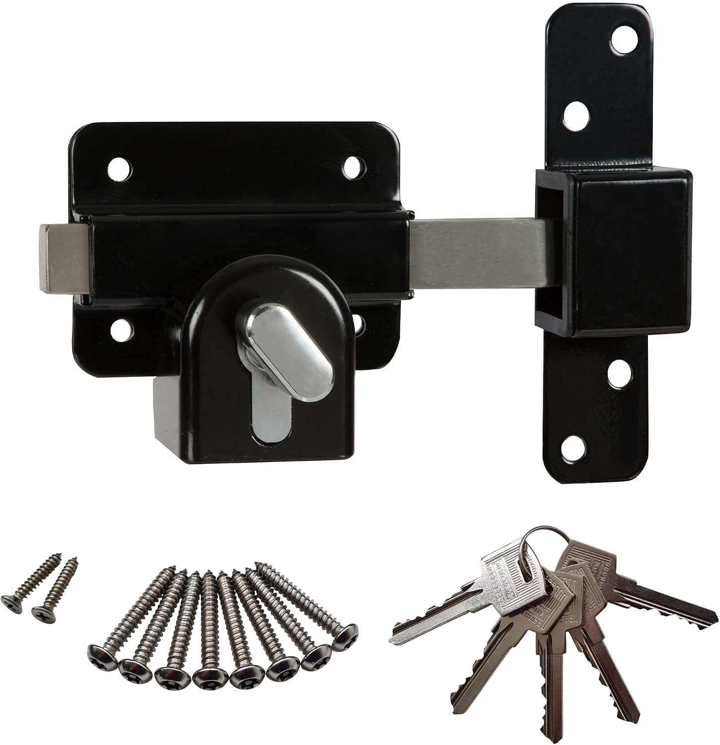GateMate Long Throw Gate Lock, Euro Profile (Key/Thumbturn Lock, Up to 2" Thick)