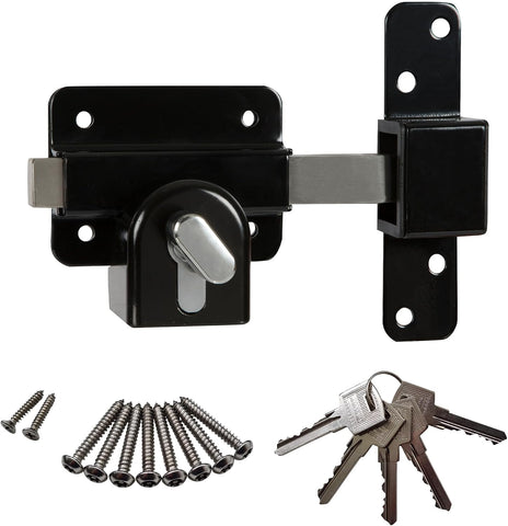 GateMate Long Throw Gate Lock, Euro Profile (Key/Thumbturn Lock, Up to 2" Thick)