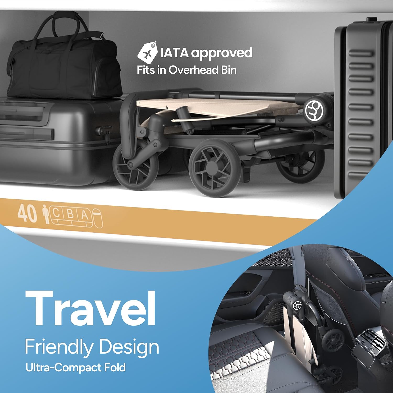 Mompush Jeto Ultra-Lightweight Travel Stroller Only 9.8lbs