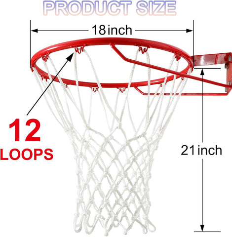 LAO XUE Basketball Net Outdoor,(7.16 oz) 12 Loops Professional Heavy Duty Basketball Net Replacement,All Weather Anti Whip, Suitable for Outdoor Standard 12 Loops Basketball Hoop