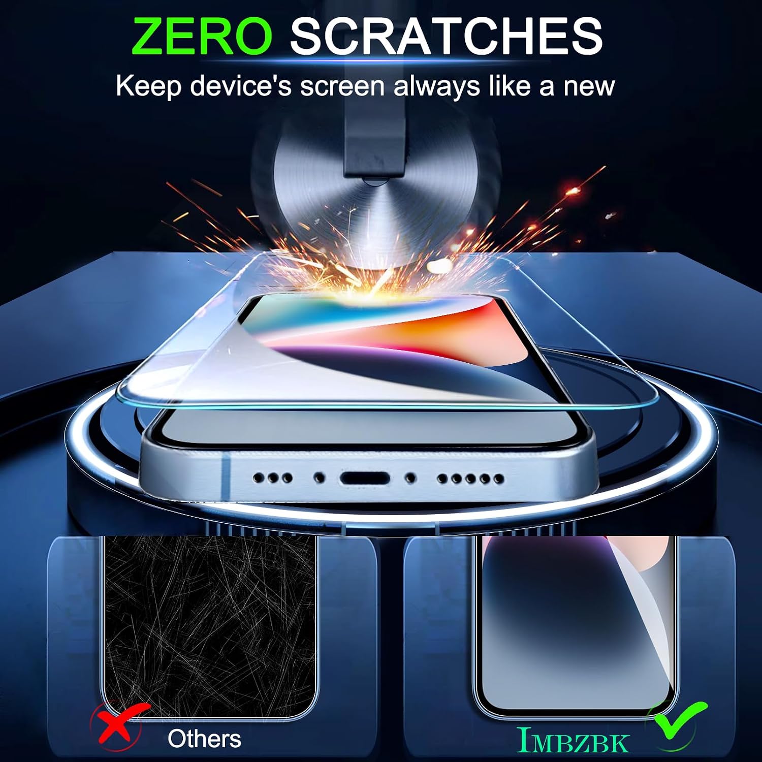 IMBZBK Screen Protector for iPhone 14, Tempered Glass, 3+3 Pack