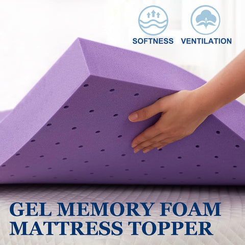 SINWEEK 2 Inch Gel Memory Foam Mattress Topper, Twin Size