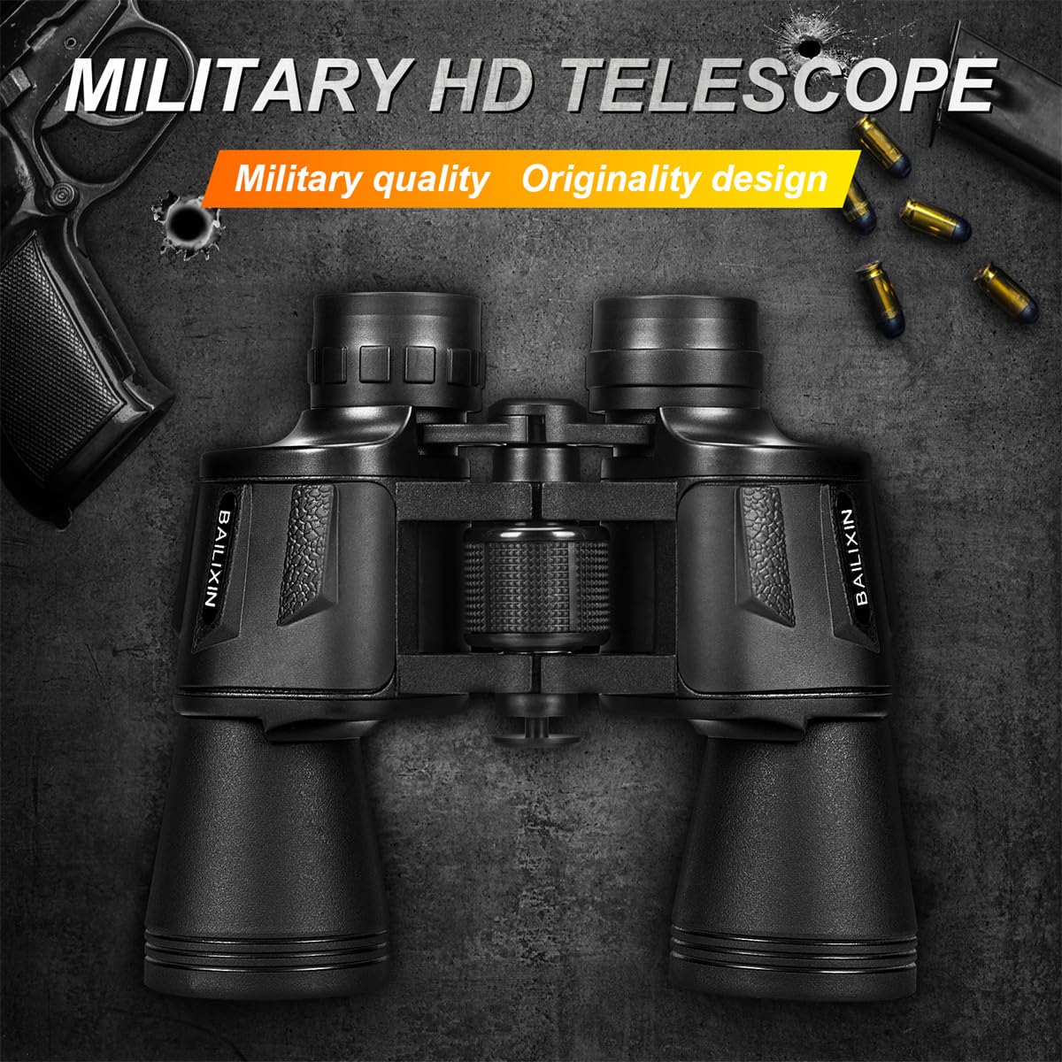 20x50 High Power HD Binoculars, Compact Professional Military Binoculars/Everyday Waterproof for Adults and Children Bird Watching Travel Hunting Soccer Tournament with Carrying Case and Strap