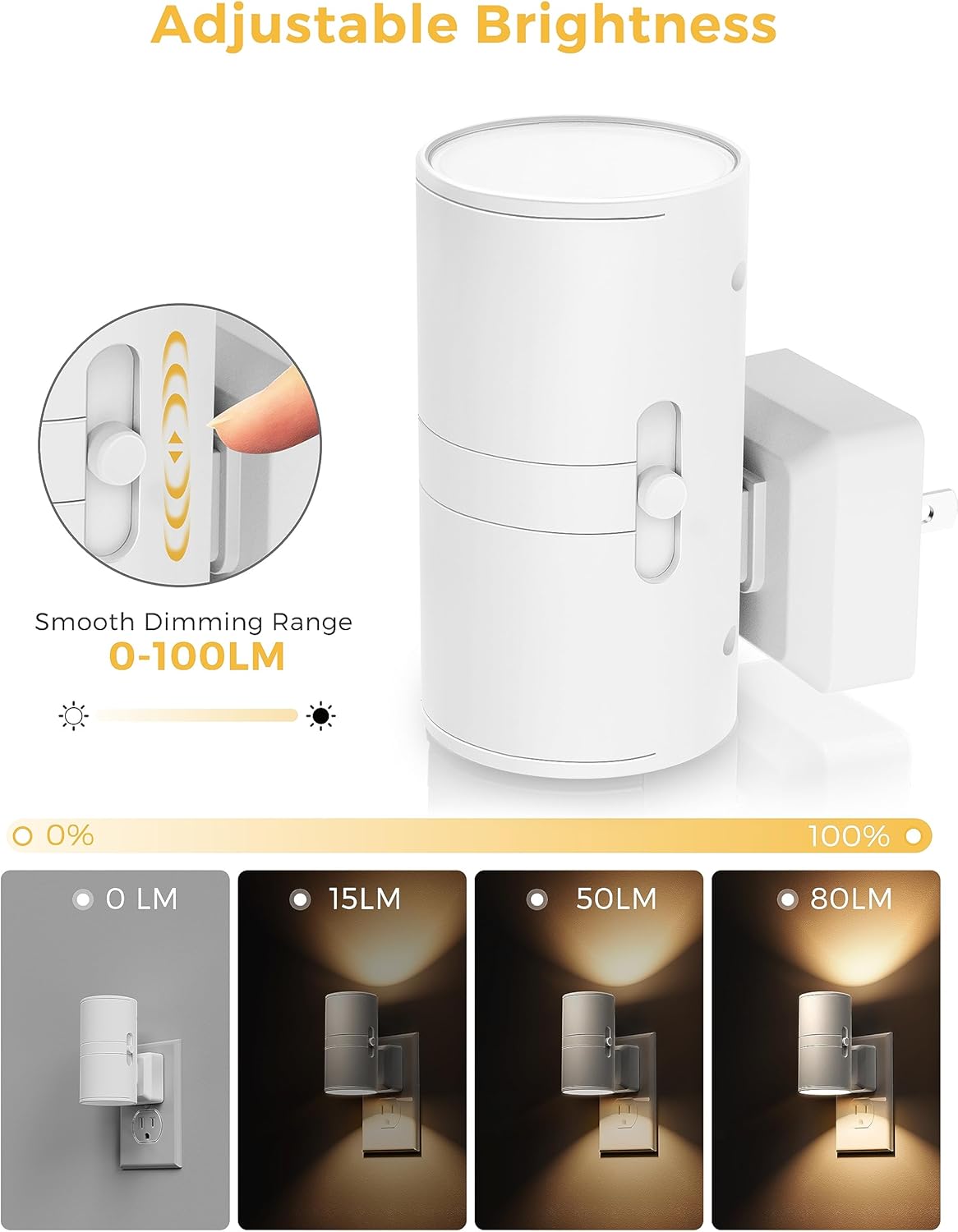 L LOHAS LED Night Light, Night Lights Plug into Wall, Soft White, Dimmable