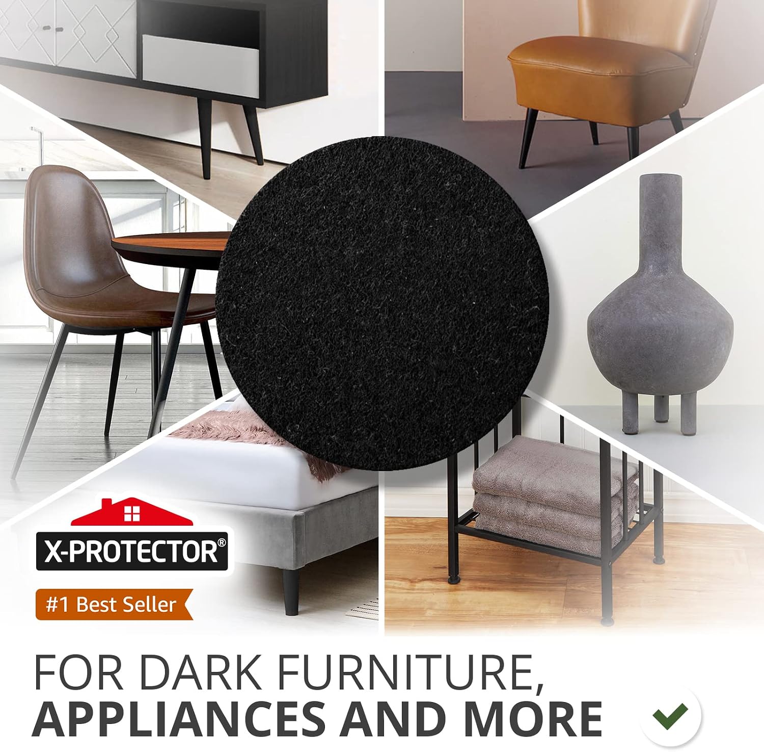X-Protector 357 Pcs Black Felt Furniture Pads - Heavy Duty Floor Protectors