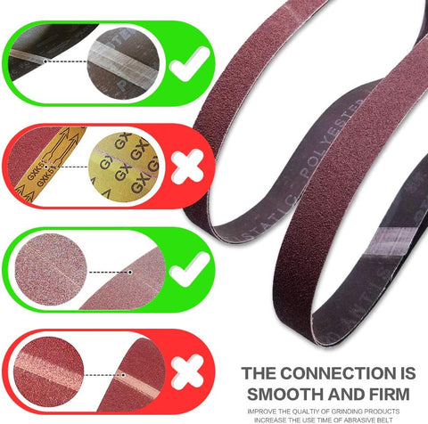 1x30 1 x 30 inch Sanding Belt Pack 1-Inch x 30-Inch,12 Pcs(4 Each of 80 120 150 Grits) Aluminum Oxide for Sander