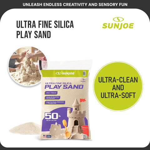 Sun Joe Silica Play Sand for Sandbox, Ultra Fine, PLYSAND50