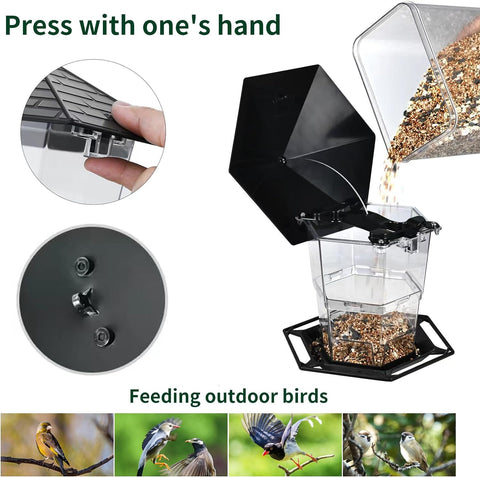 Jealoeur Outdoor Hanging Bird Feeder - Black 2 Pack Wild Bird Seed