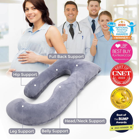 Momcozy Pregnancy Pillow for Sleeping - U Shaped Full Body Maternity Pillow