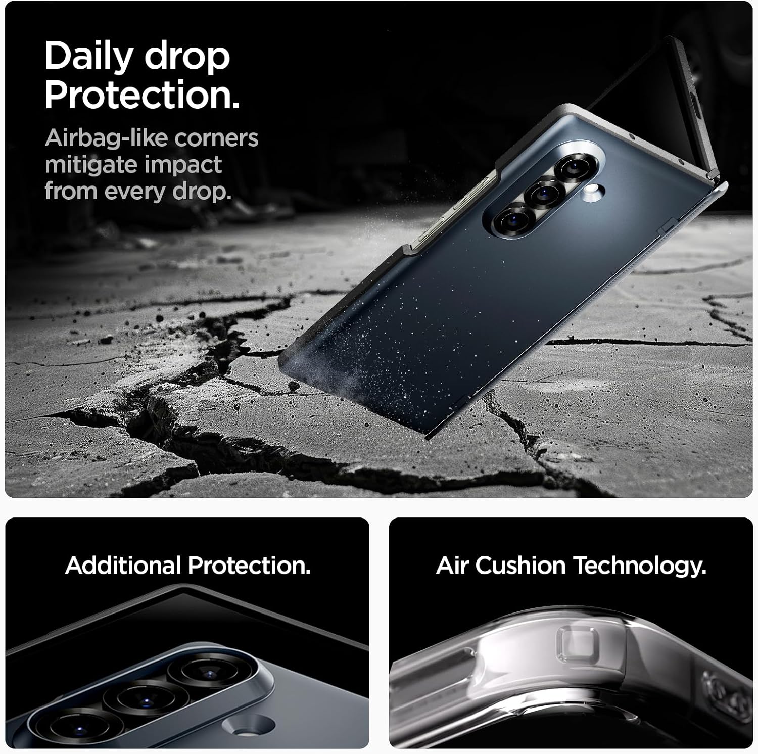 Spigen for Galaxy Z Fold 7 Case, Slim Armor Pro MagFit [Hinge Protection] [Fast Wireless Charging/Magnet for Galaxy] - Metal Slate