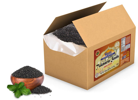 Rani Tukmaria (Holy Basil Seeds) 640oz (40lbs) 18.14kg Used for Falooda / Sabja Dessert, Spice & Ayurveda Herbal ~ All Natural | Gluten Friendly | NON-GMO | Kosher | Vegan | Indian Origin