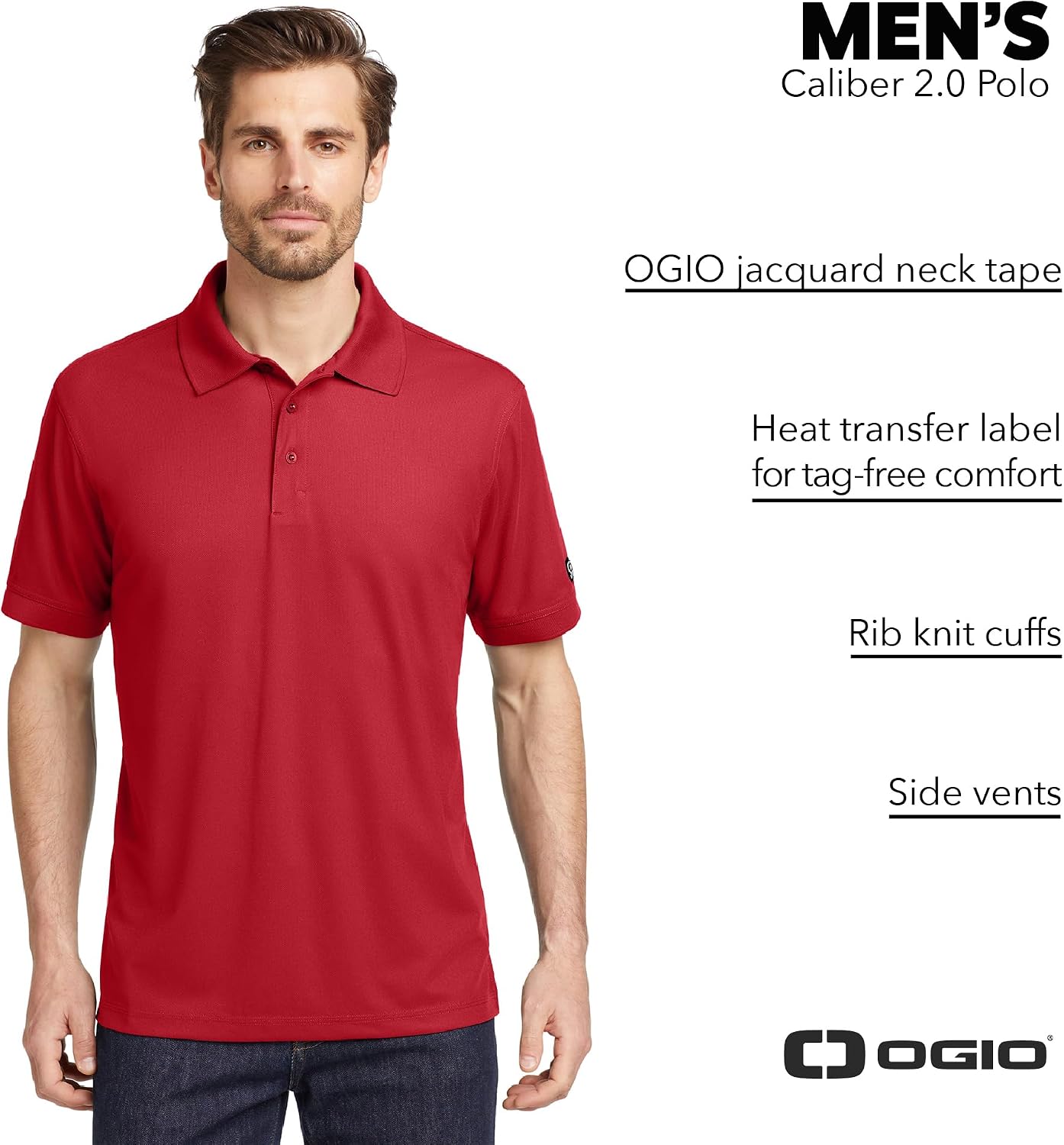 OGIO Unisex Caliber 2.0 Polo | Moisture Wicking Polo Shirt for Men & Women, Collared Shirt for Work, Summer & Golf