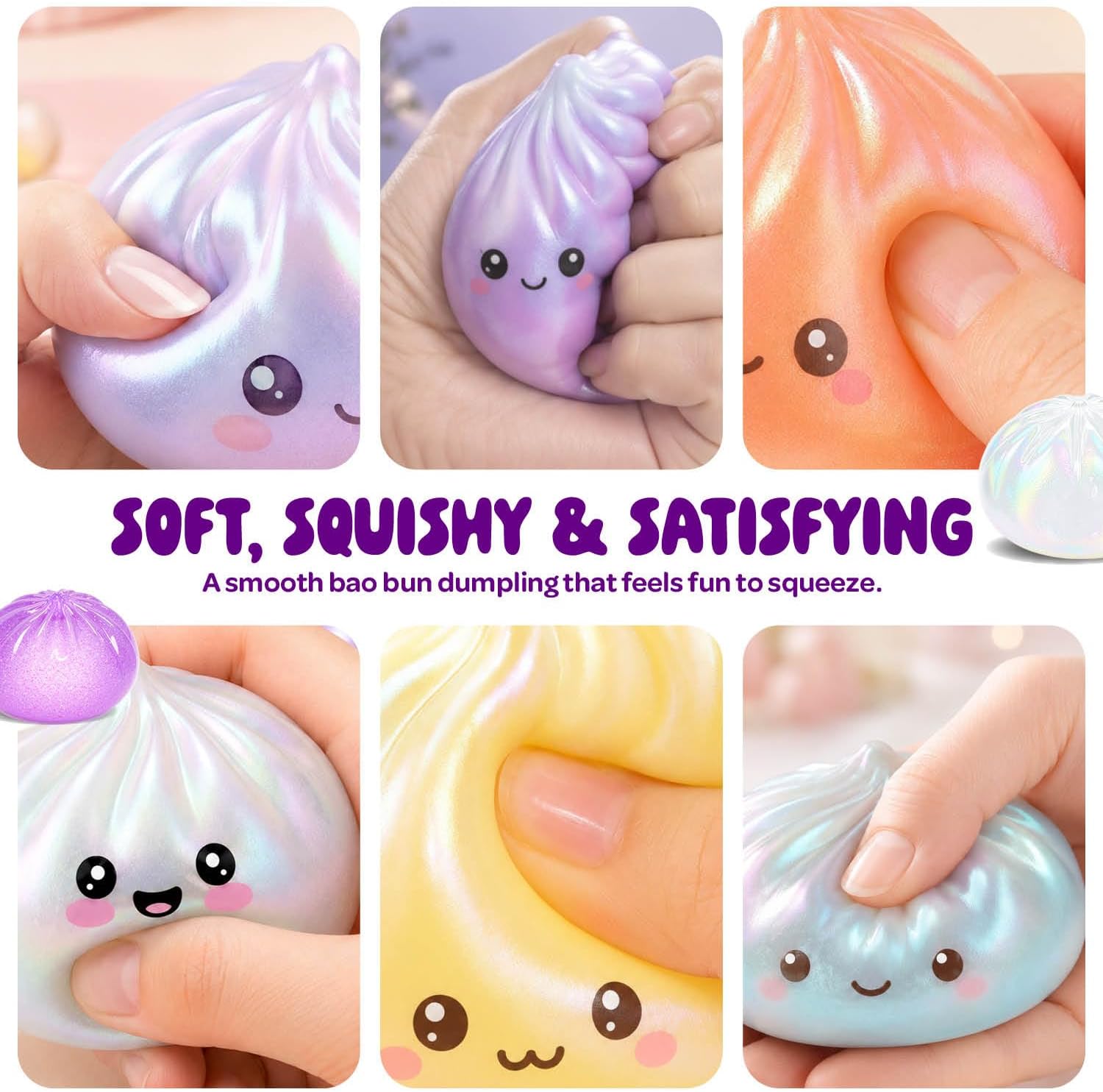 Glitter Dumpling Squishy Mystery Box - UV Color-Changing - Squishies Toys